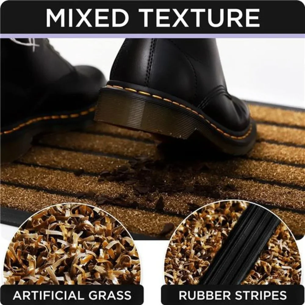 Extra Durable Door Mat - Dirt Trapping Outdoor Welcome Mats - Non-Slip Door Mats